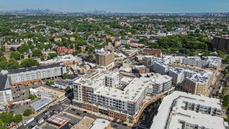 Aerial view of the building