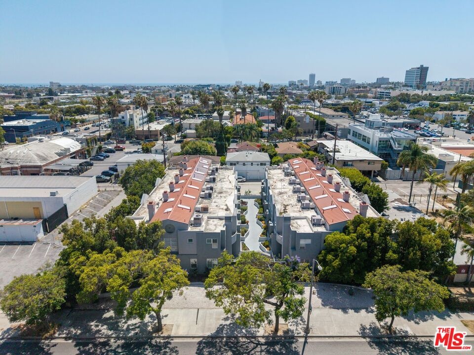 Aerial view of the front stree