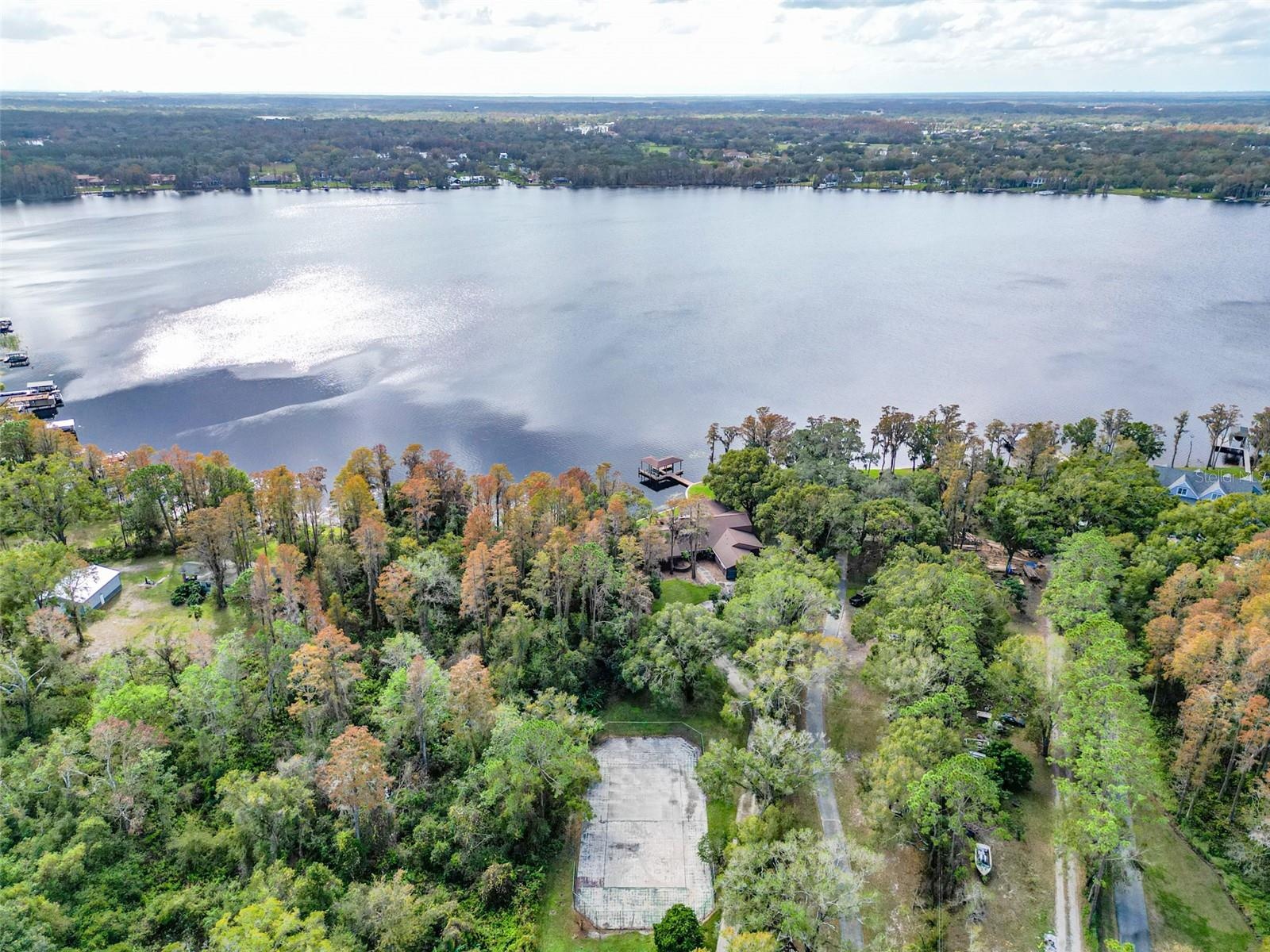 Aerial / Lake / Tennis Court