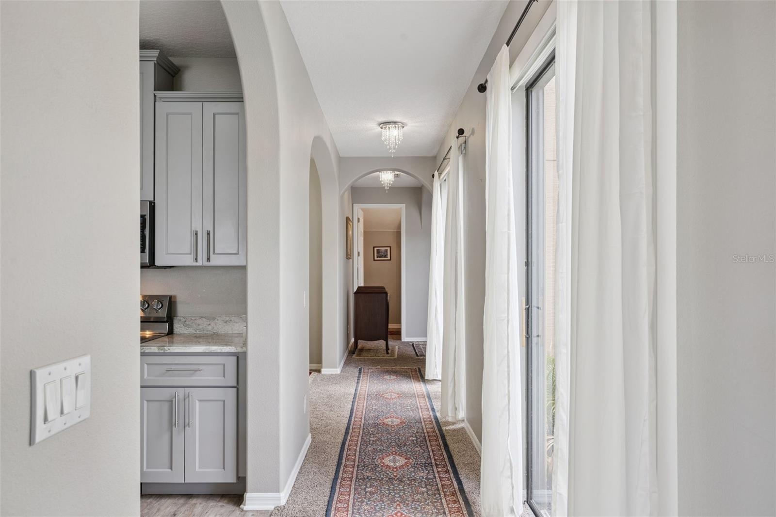 Main Hallway with 2 sliding glass doors