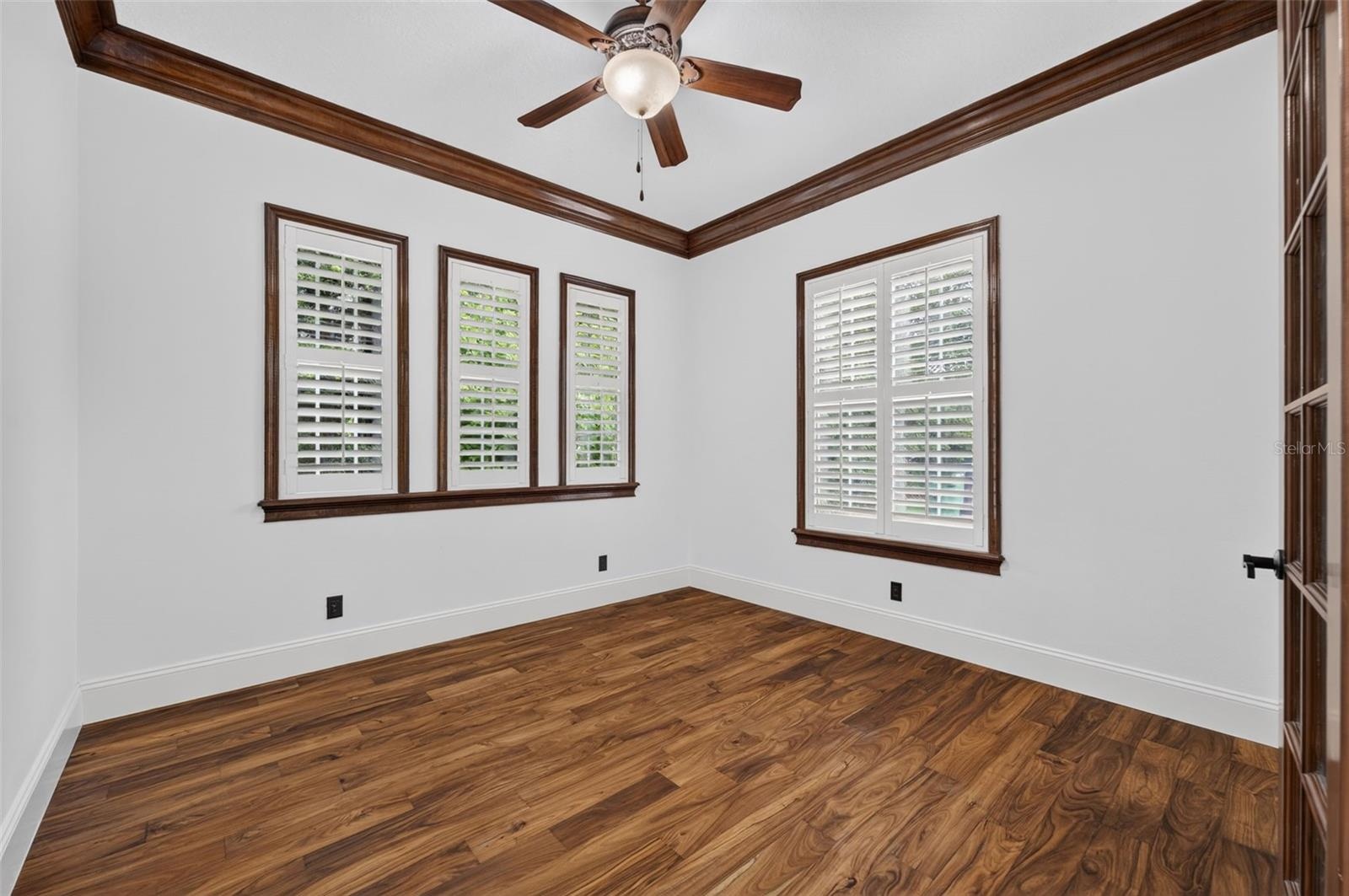 Designated office located on the first floor with beautiful engineered hardwood flooring