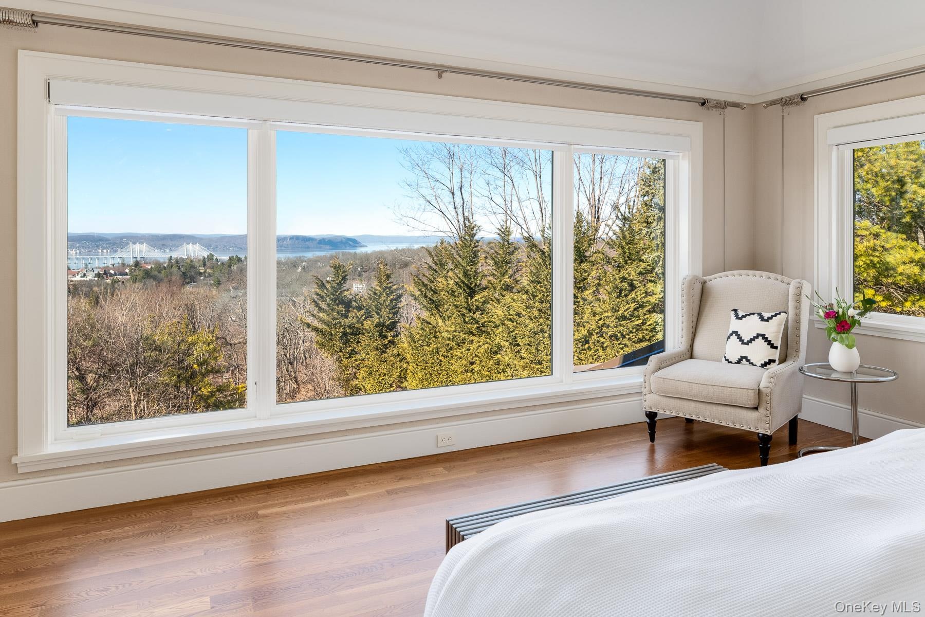 Panoramic views from the primary bedroom.