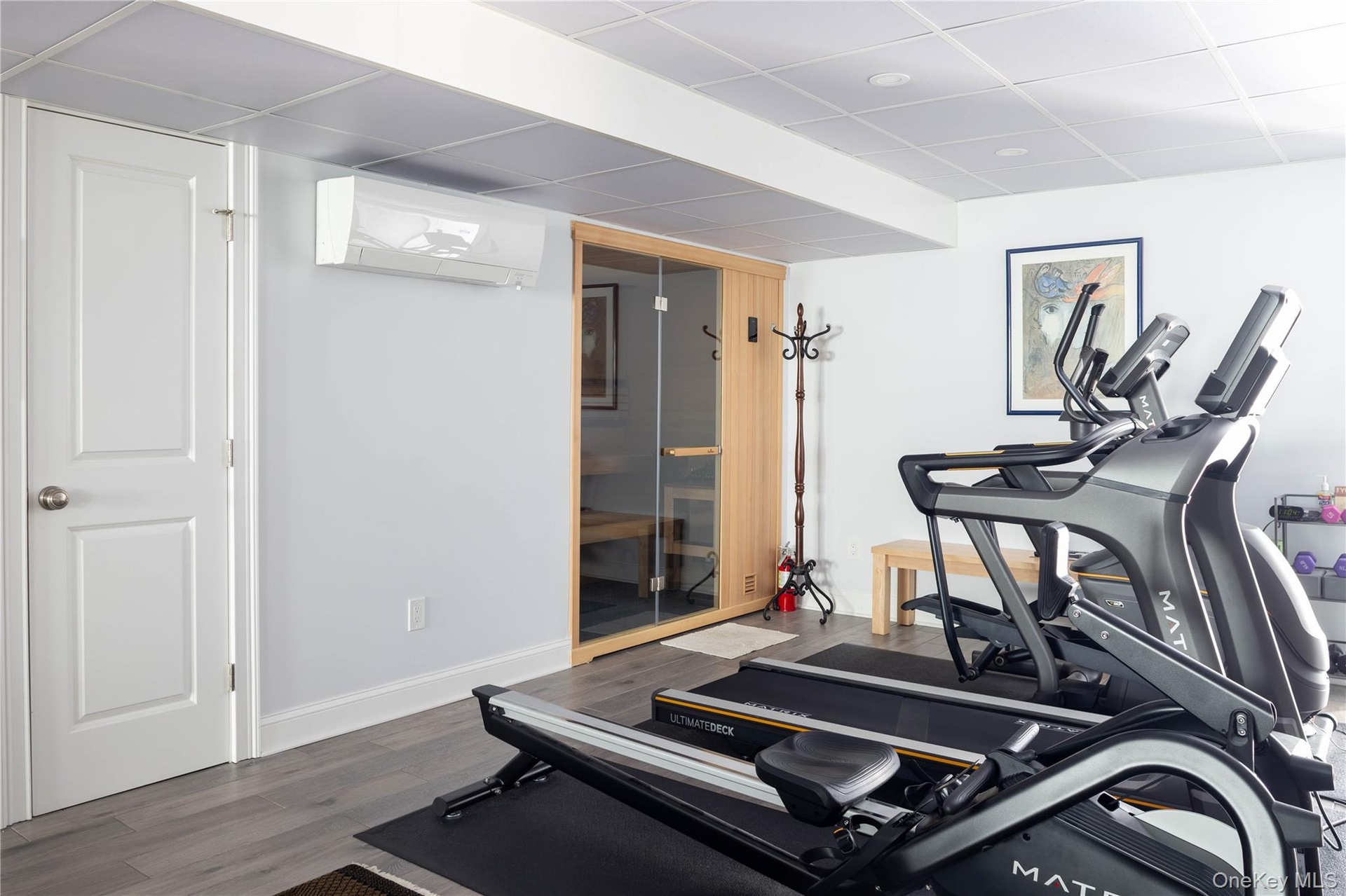 Fully finished with rec room, sauna, gym, heat and ac