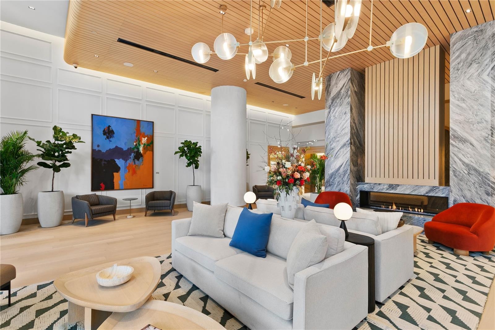 Signature Ritz-Carlton lobby experience with concierge and security