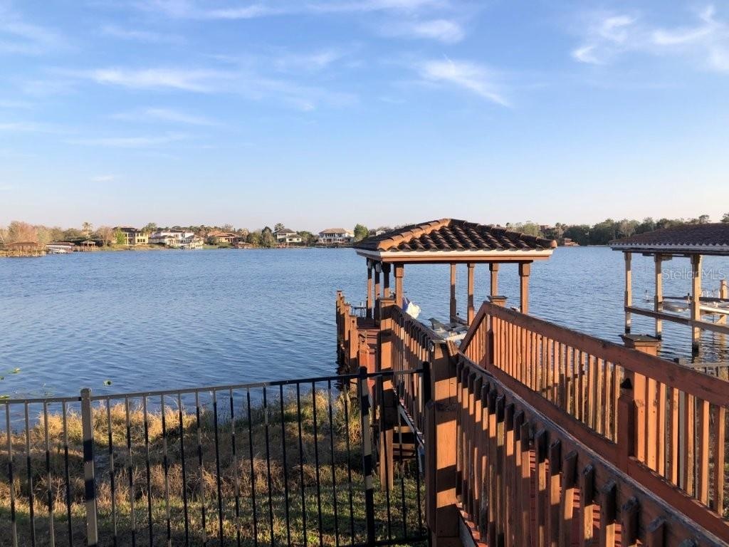 Lake-front dock & covered boathhouse