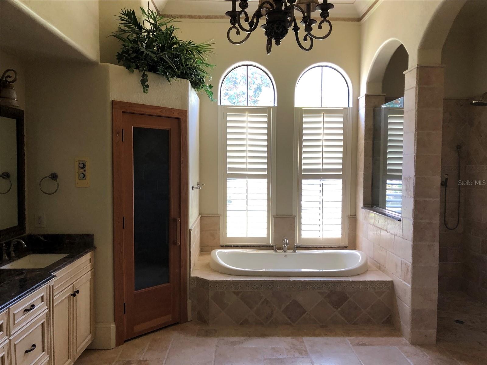 Primary bathroom with garden bath