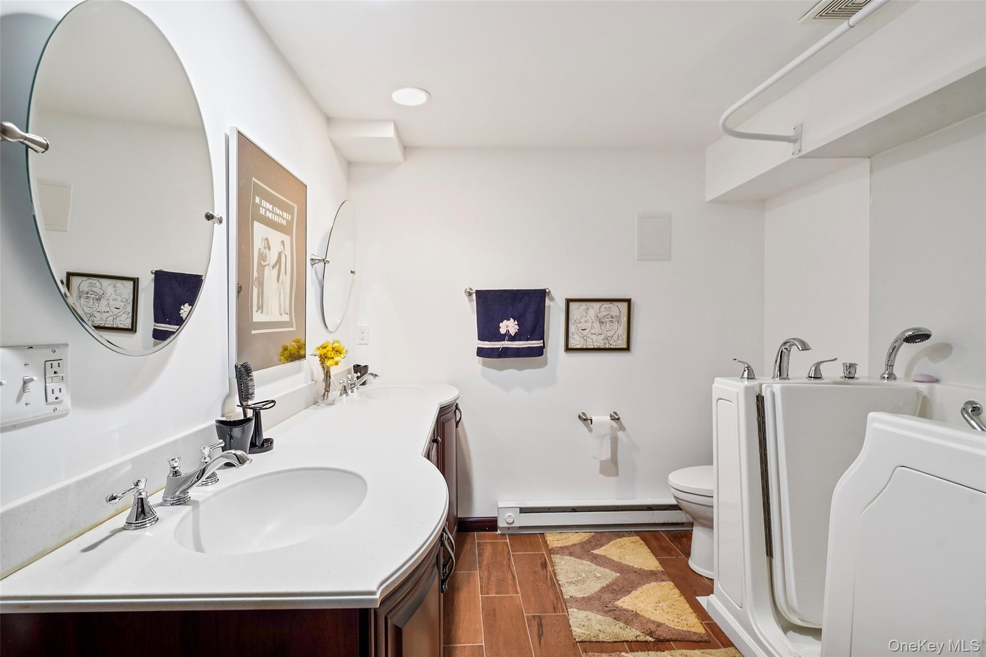 Full bath with ADA compliant walk in tub on entry level
