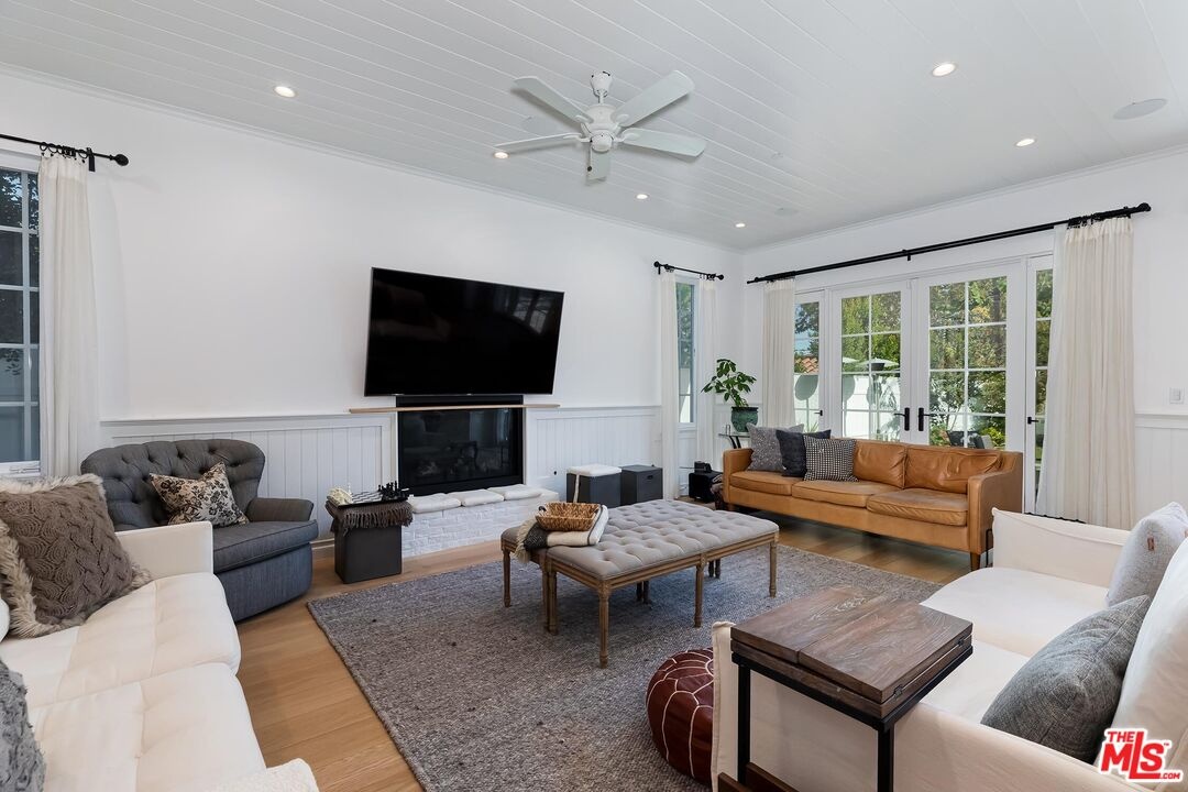 Family room area fireplace