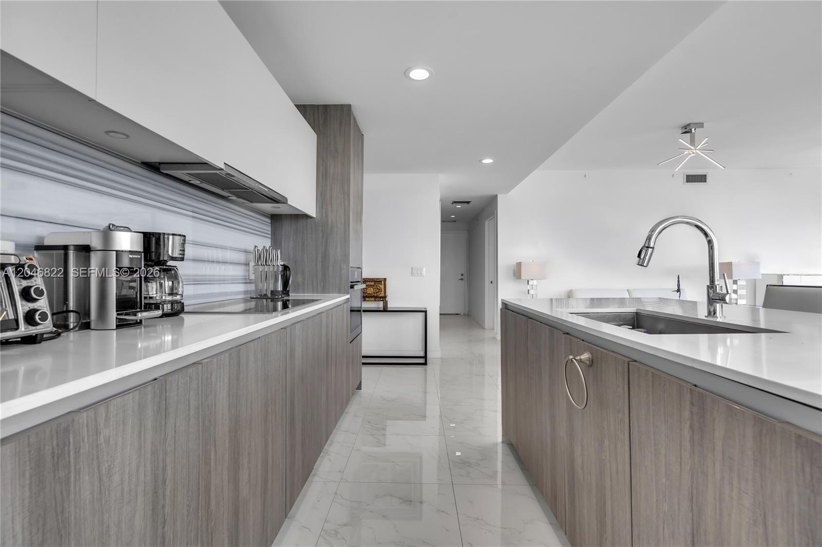 Bright living space opening to the dining area and terrace