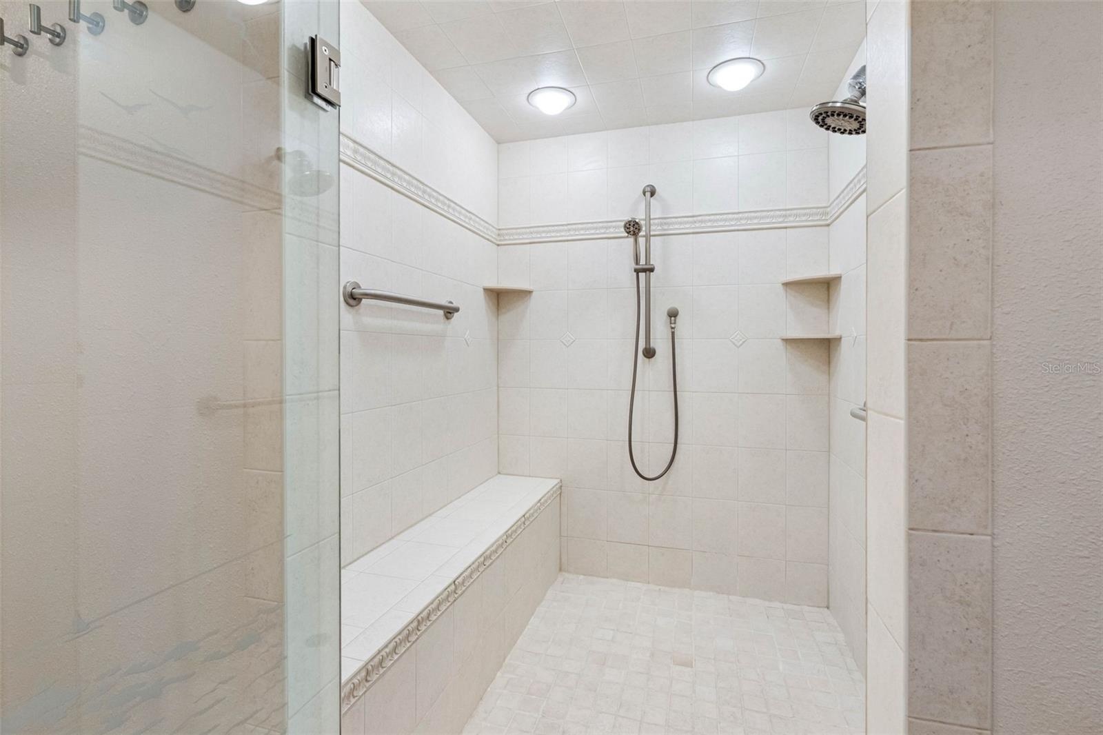 .. Master Bath - Large Walk In Shower With Built in Bench.
