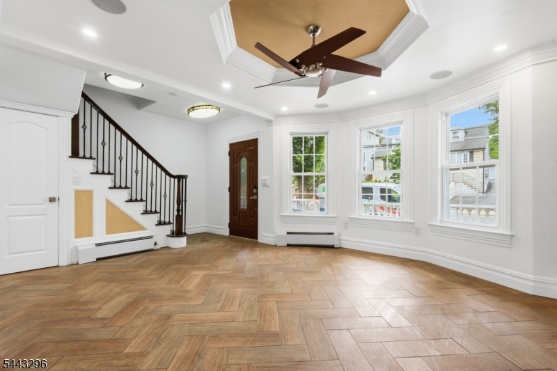stairs and living room