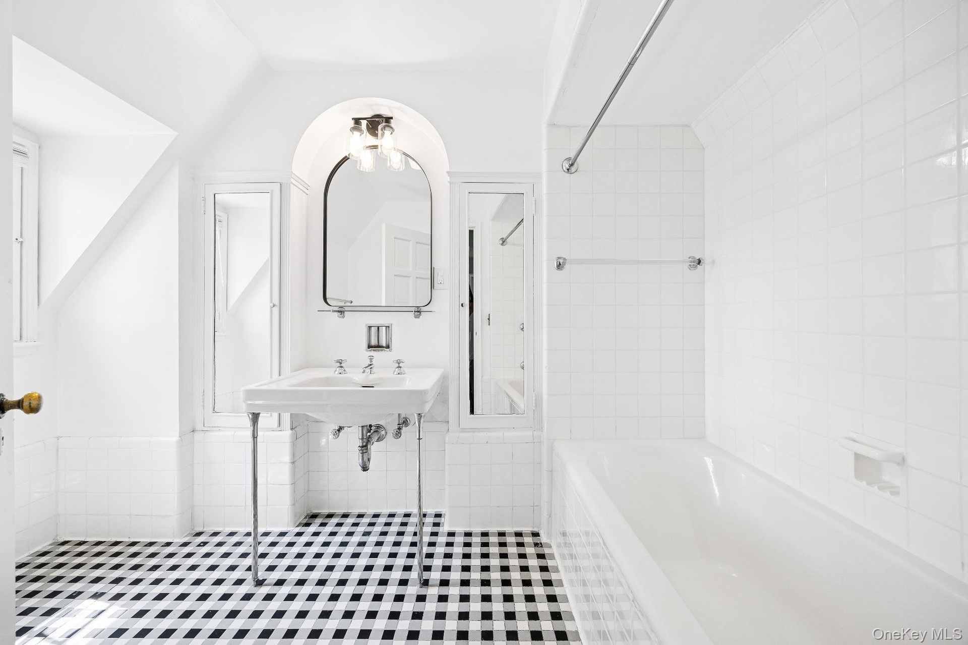 Bathroom with tile walls