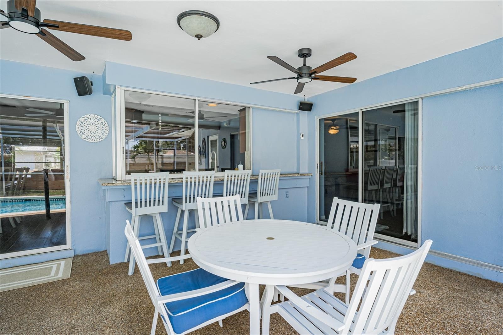 Come dine on the deck, 2 new ceiling fans to keep it cool!
