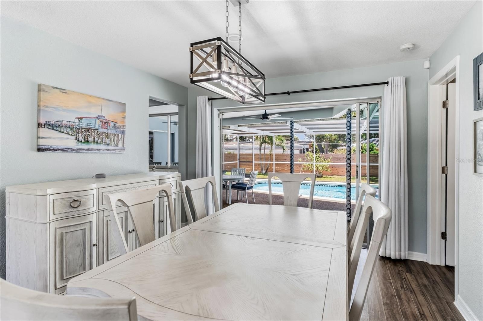 Enjoy dining with a view of the pool