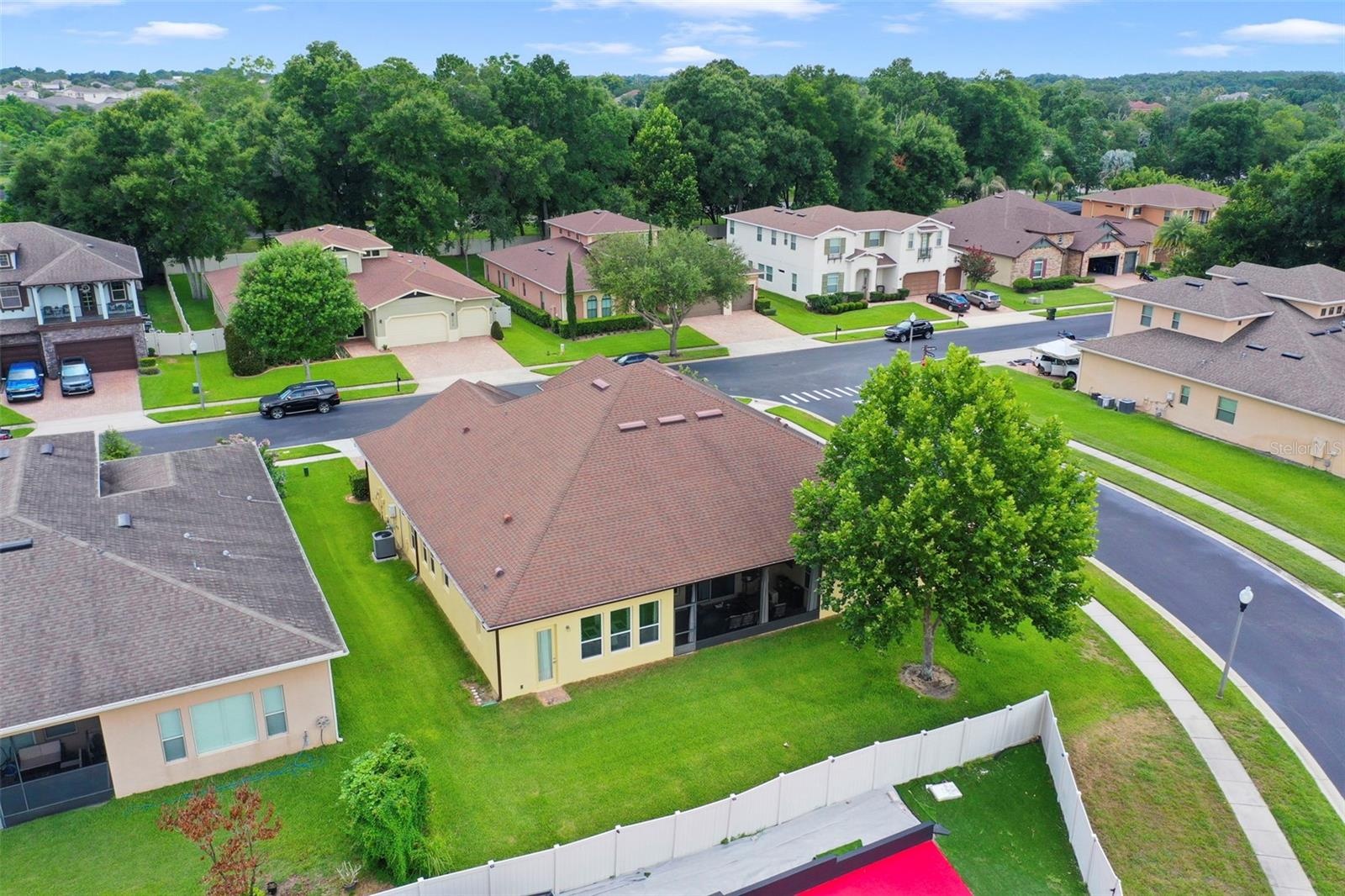 Aerial shot back of home