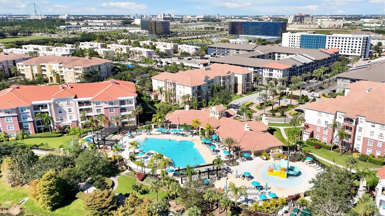 Pools by clubhouse with water feature for kids