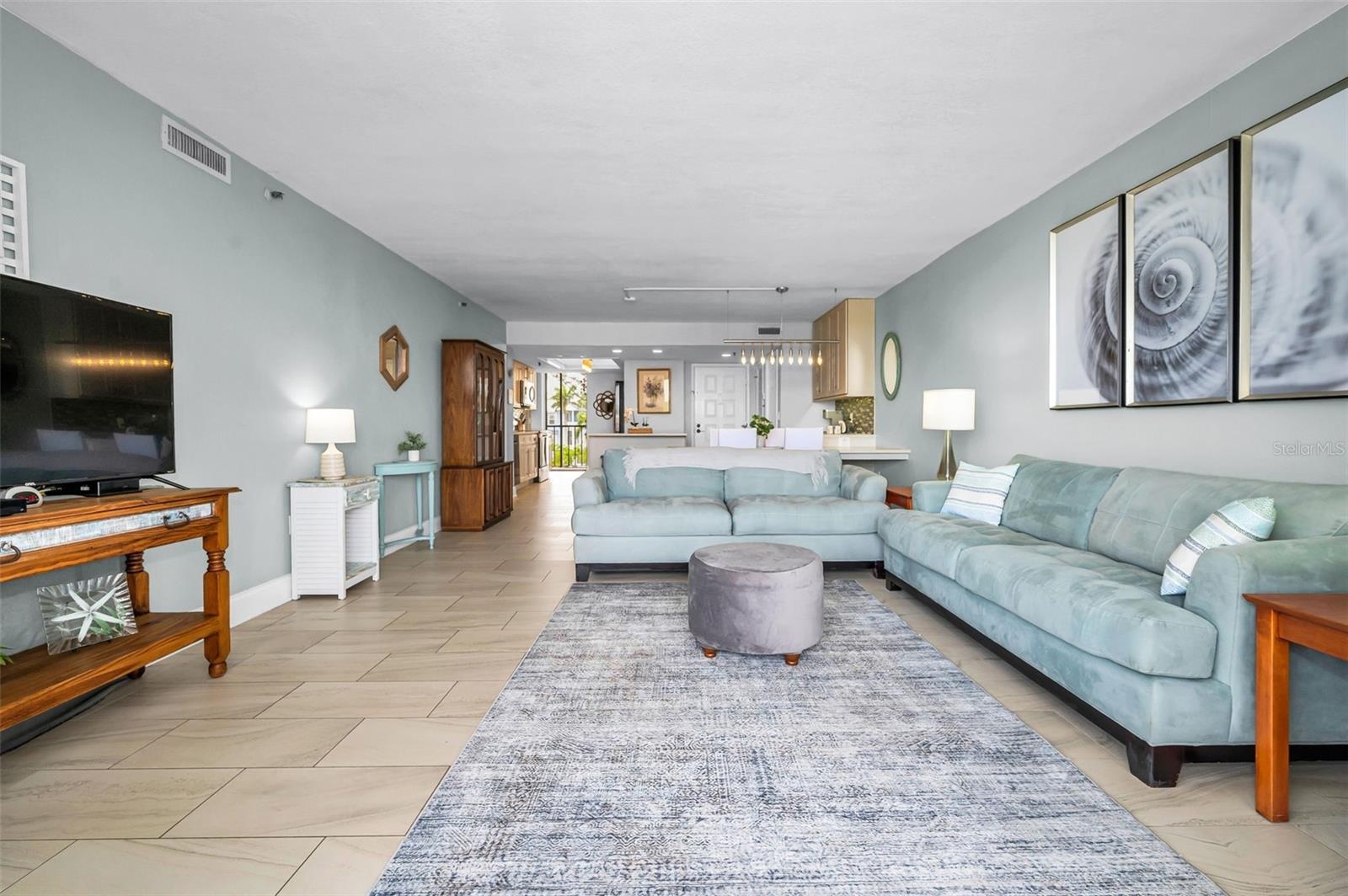 Large living and dining area