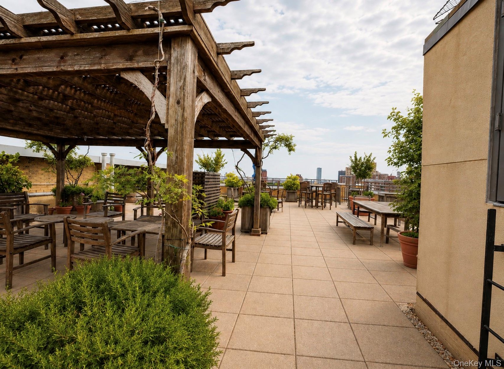 Rooftop deck part of common space.