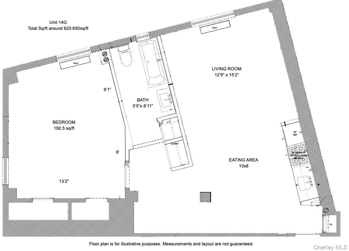 Floor plan for Unit 14G