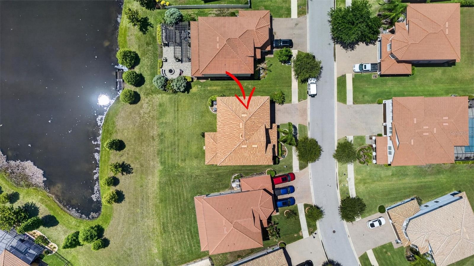 Picturesque Views of the Community from 2nd Floor! Aerial View of WCI Lennar Home on Premium Water Lot in Waterleaf Community! Located Near Entrance &