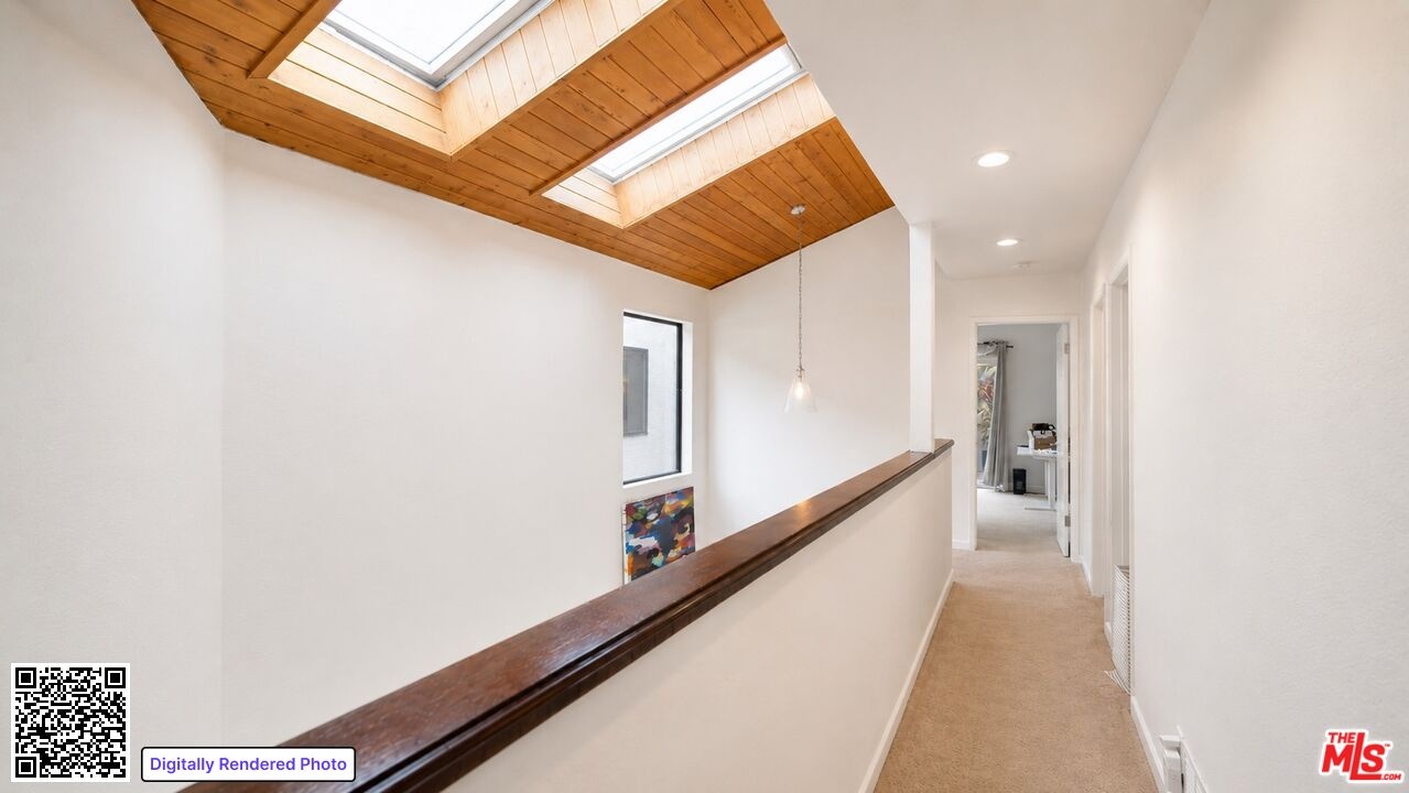 Skylights above bring natural