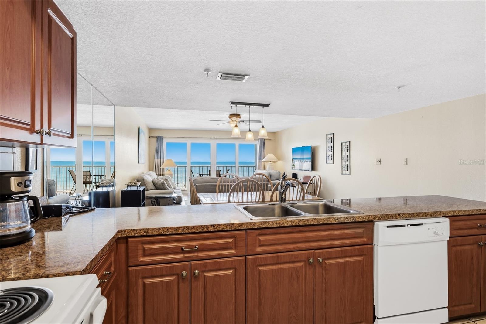 Cooking dinner with a beach view...