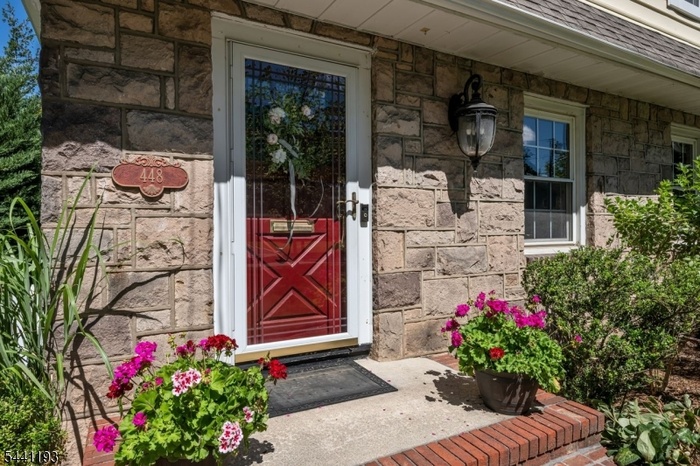 Beautiful stone, covered entry