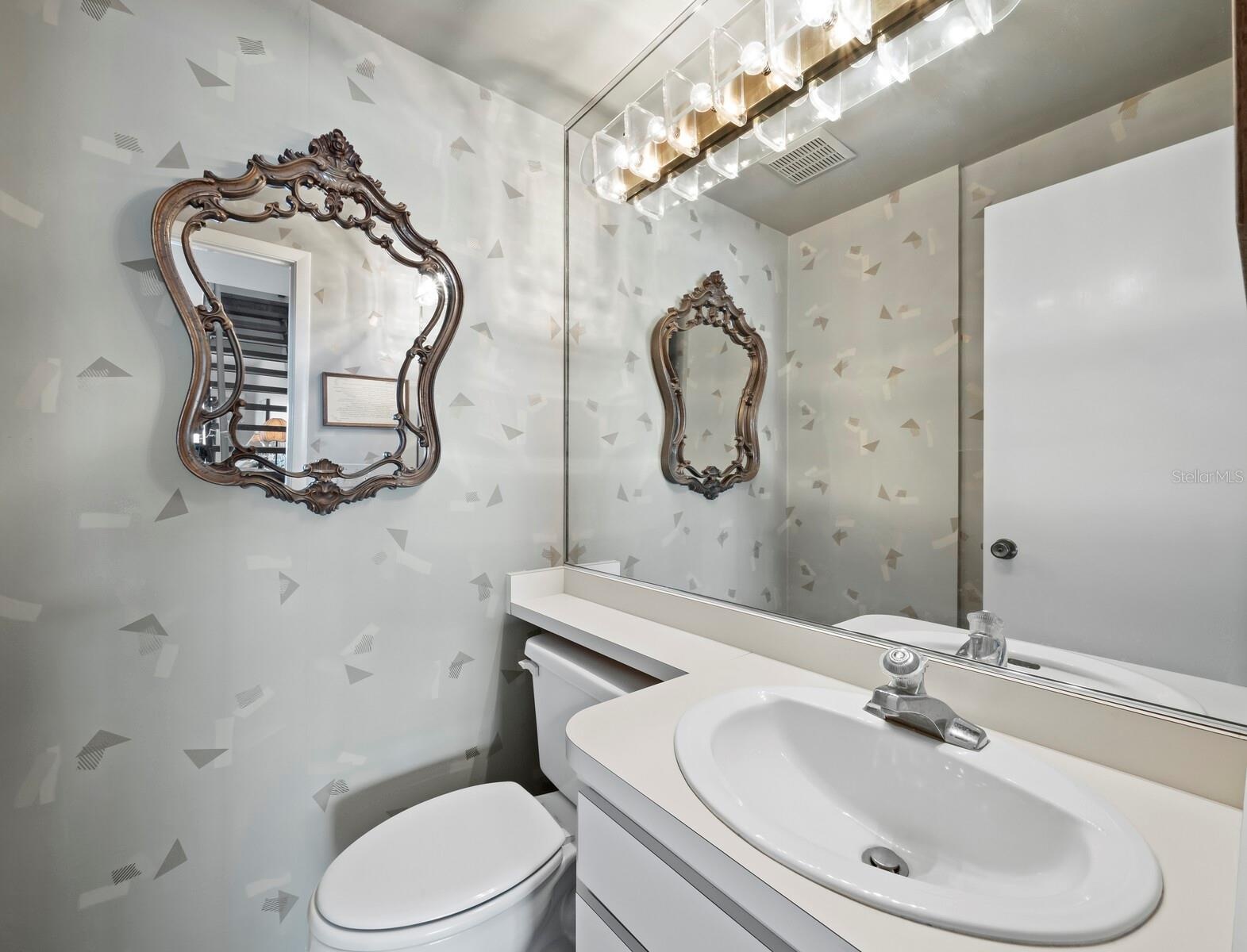 The half bath on the first living level