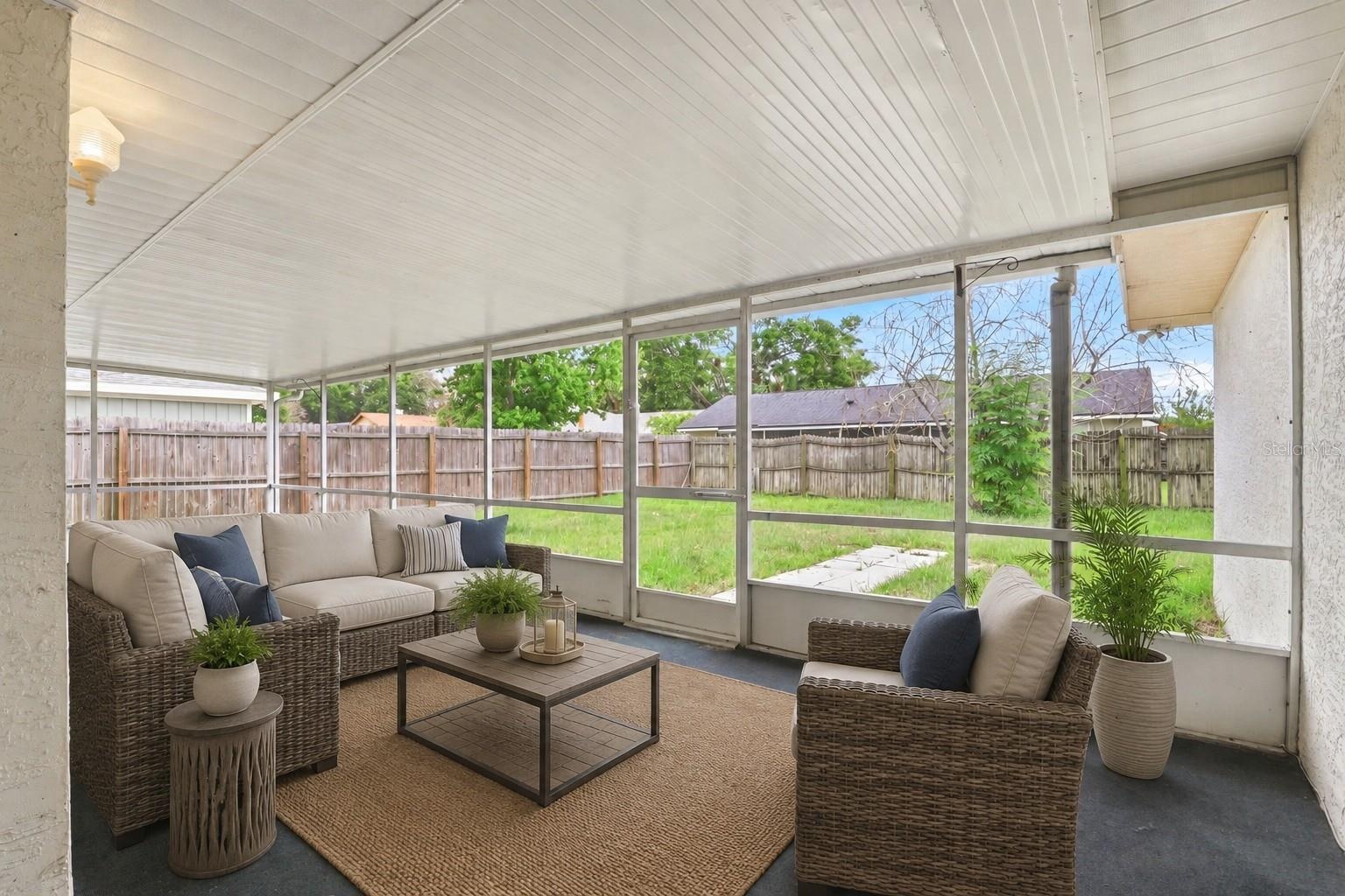 Virtually Stagged Screened Patio