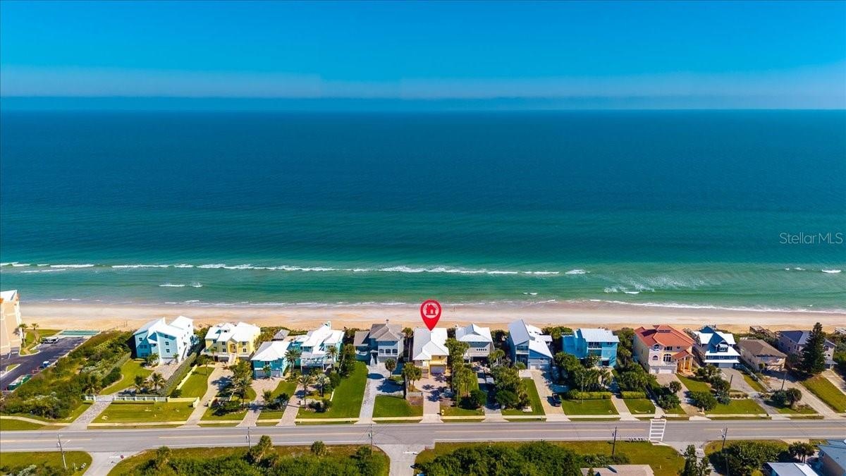 Aerial view of home facing east