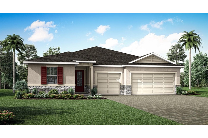 Waterbrooke - Glacier Bay Floorplan - Coastal Elevation - Architect's Rendering