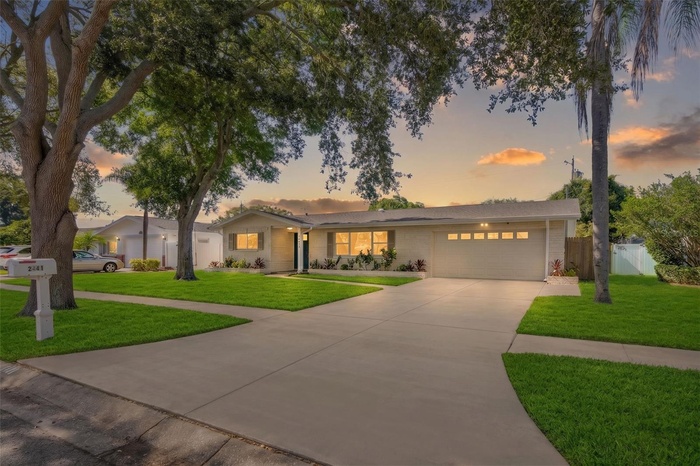 Sprawling front lawn
