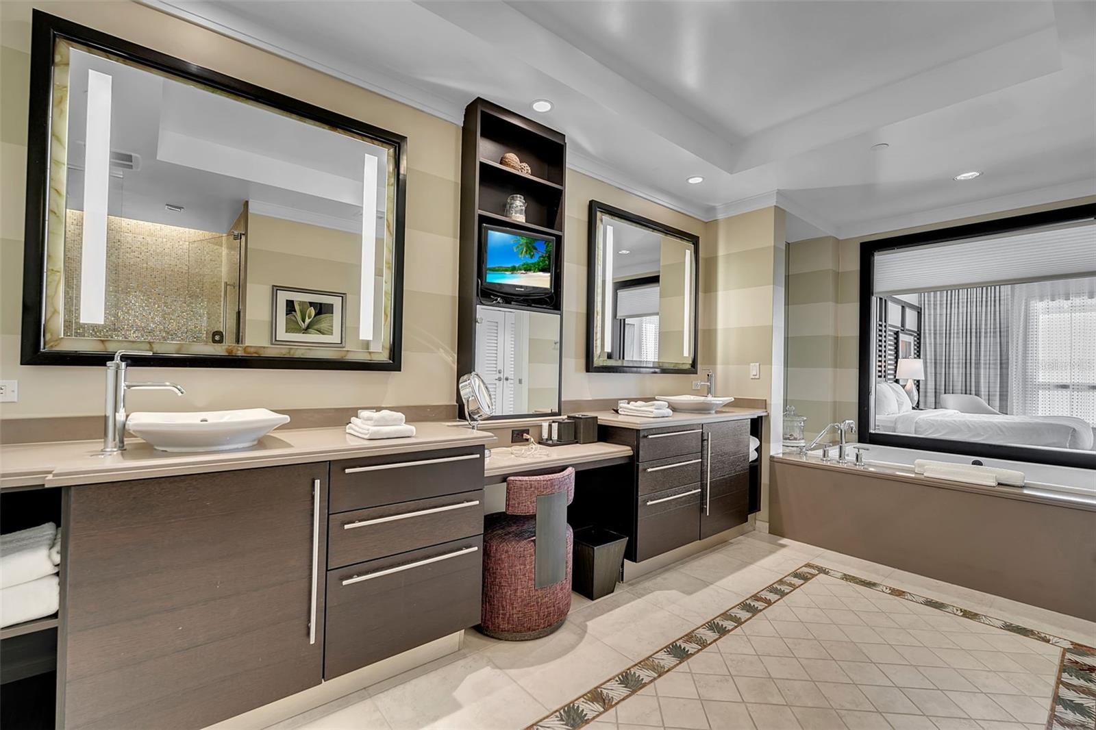 En Suite Bathroom with Tub and Walk In Shower