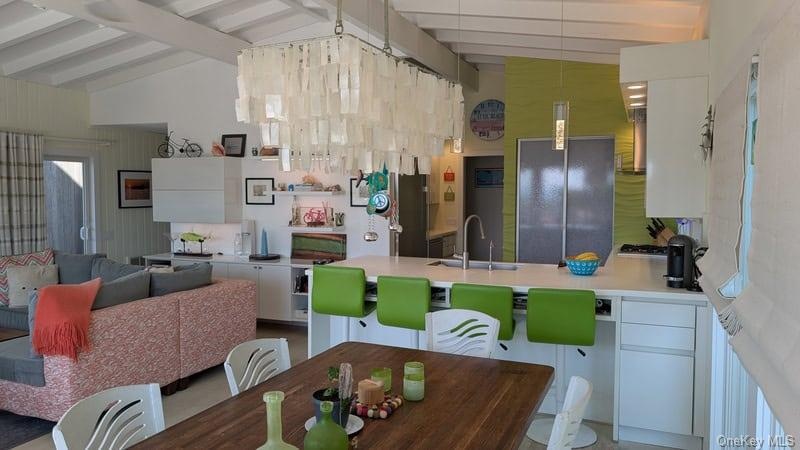 Dining room and kitchen