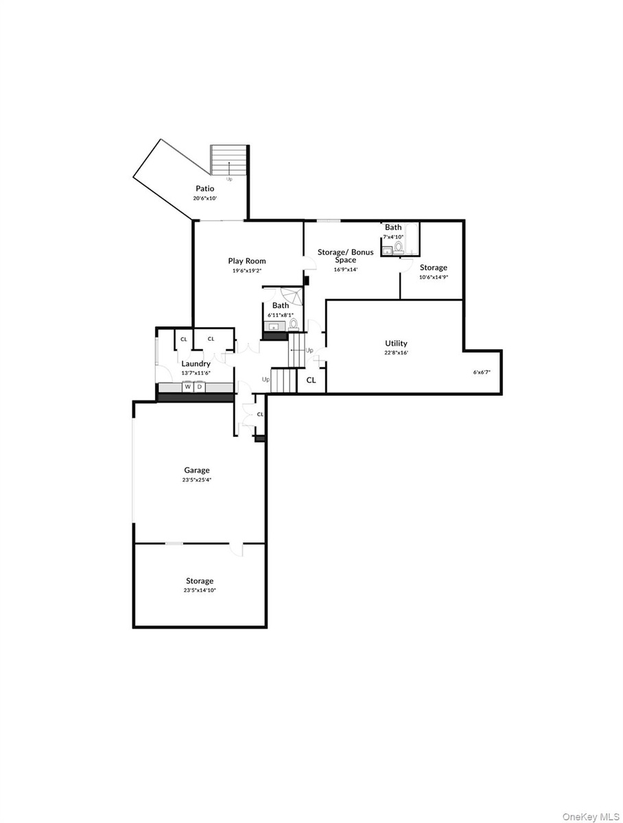 Lower level floor plan.