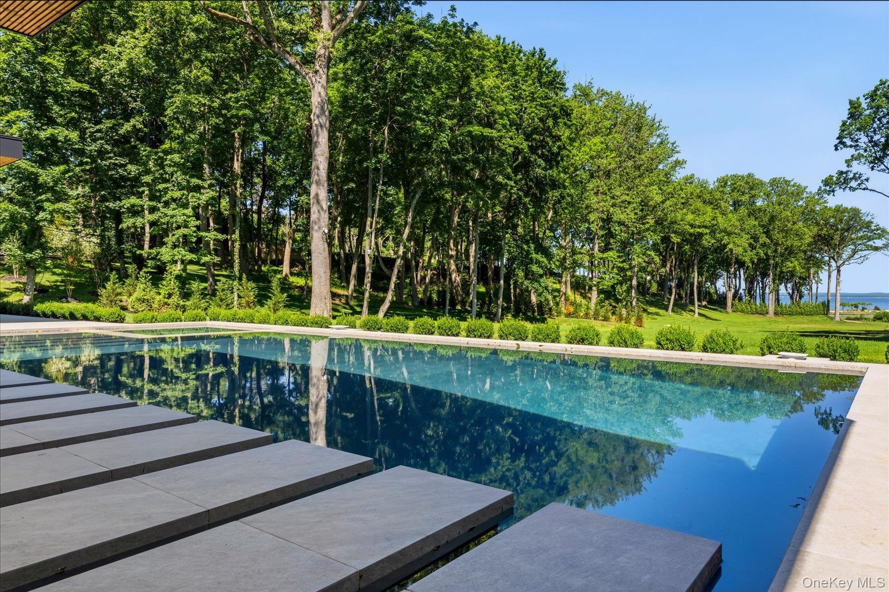 Gunite Saltwater Pool and Spa with Water Views