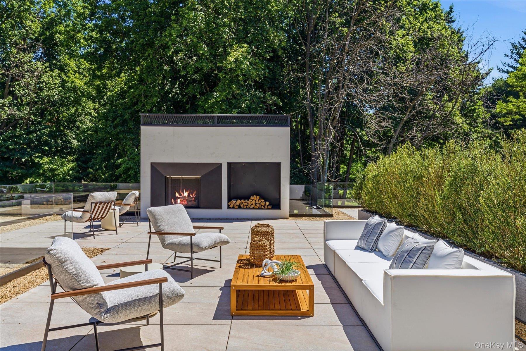 1300 sf rooftop terrace with wood burning fireplace