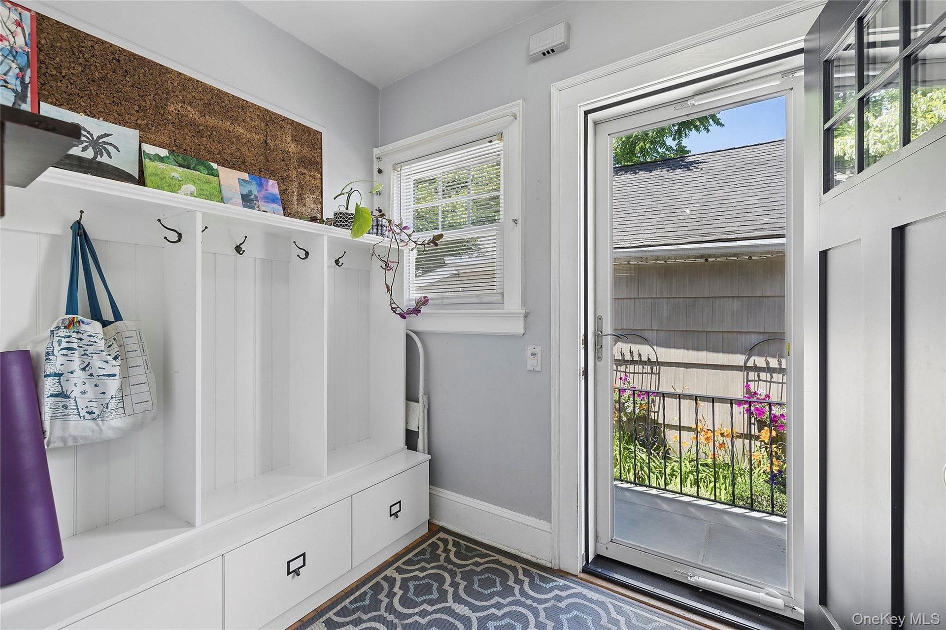 Mudroom with storage off backdoor of house