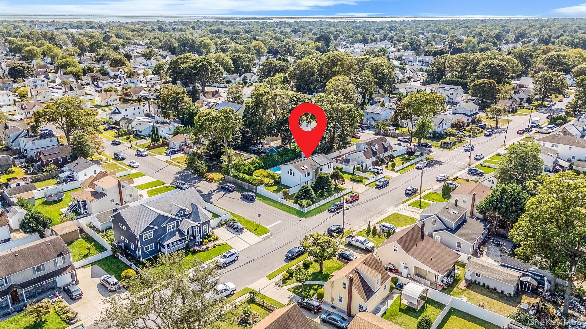 Aerial view of residential area