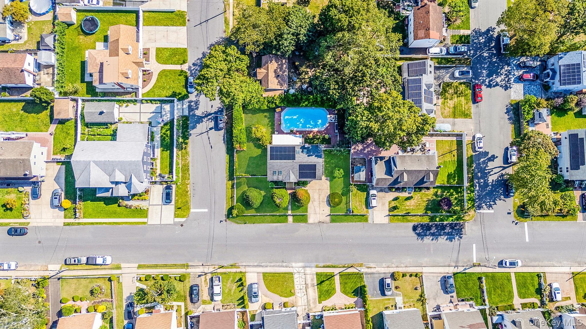 Aerial view of residential area