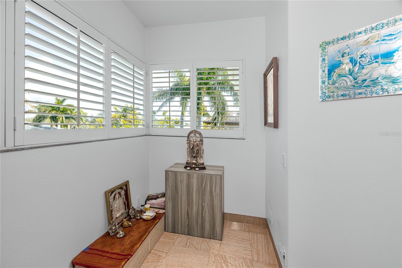 Meditation room located on the top floor.
