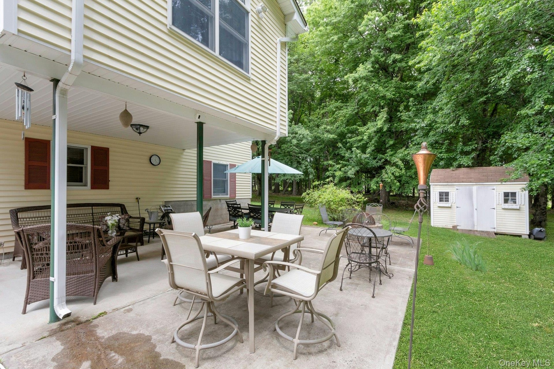 Expansive patio and level yard