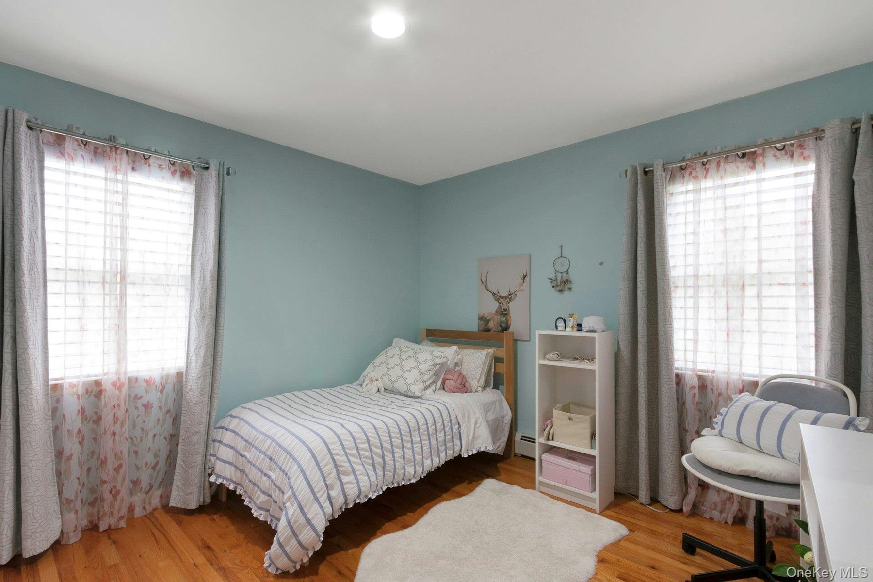 Bedroom #2, hardwood floors, sunlight