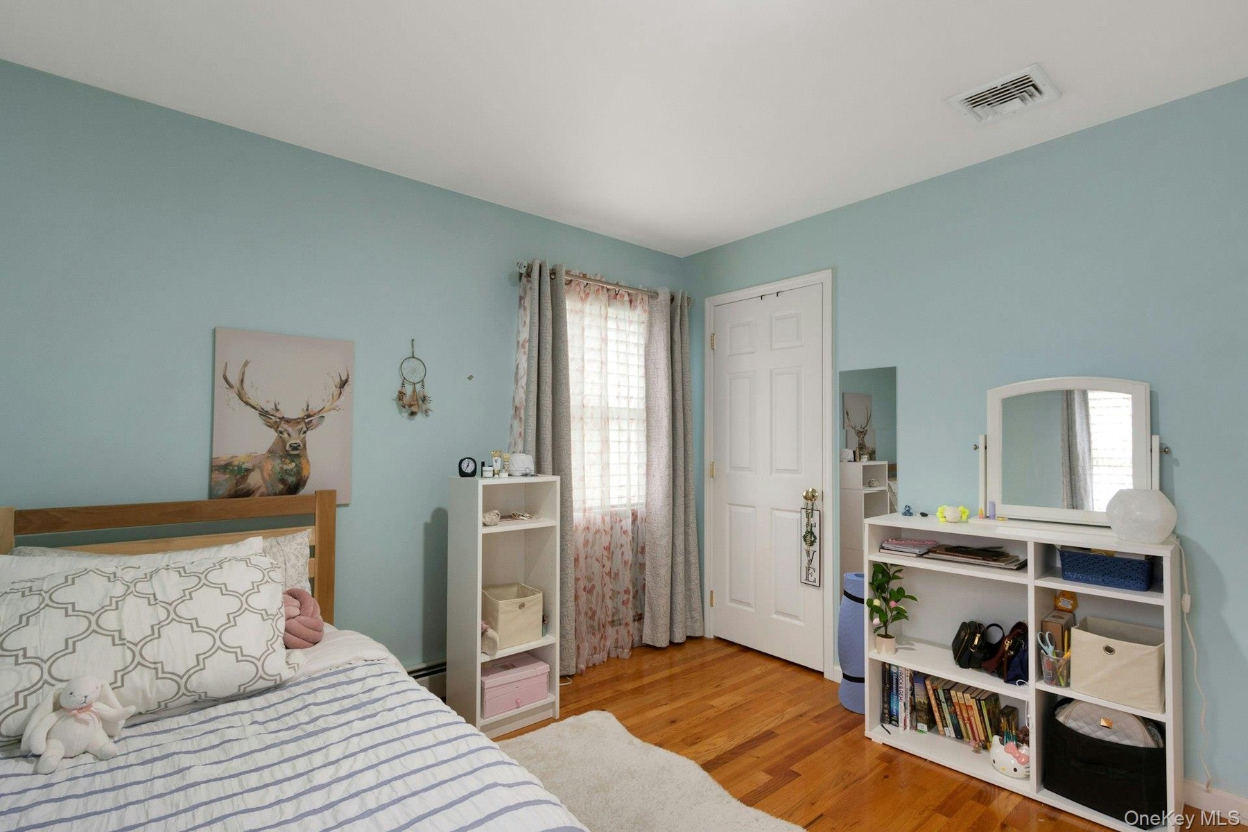 Bedroom #2, hardwood floors, sunlight