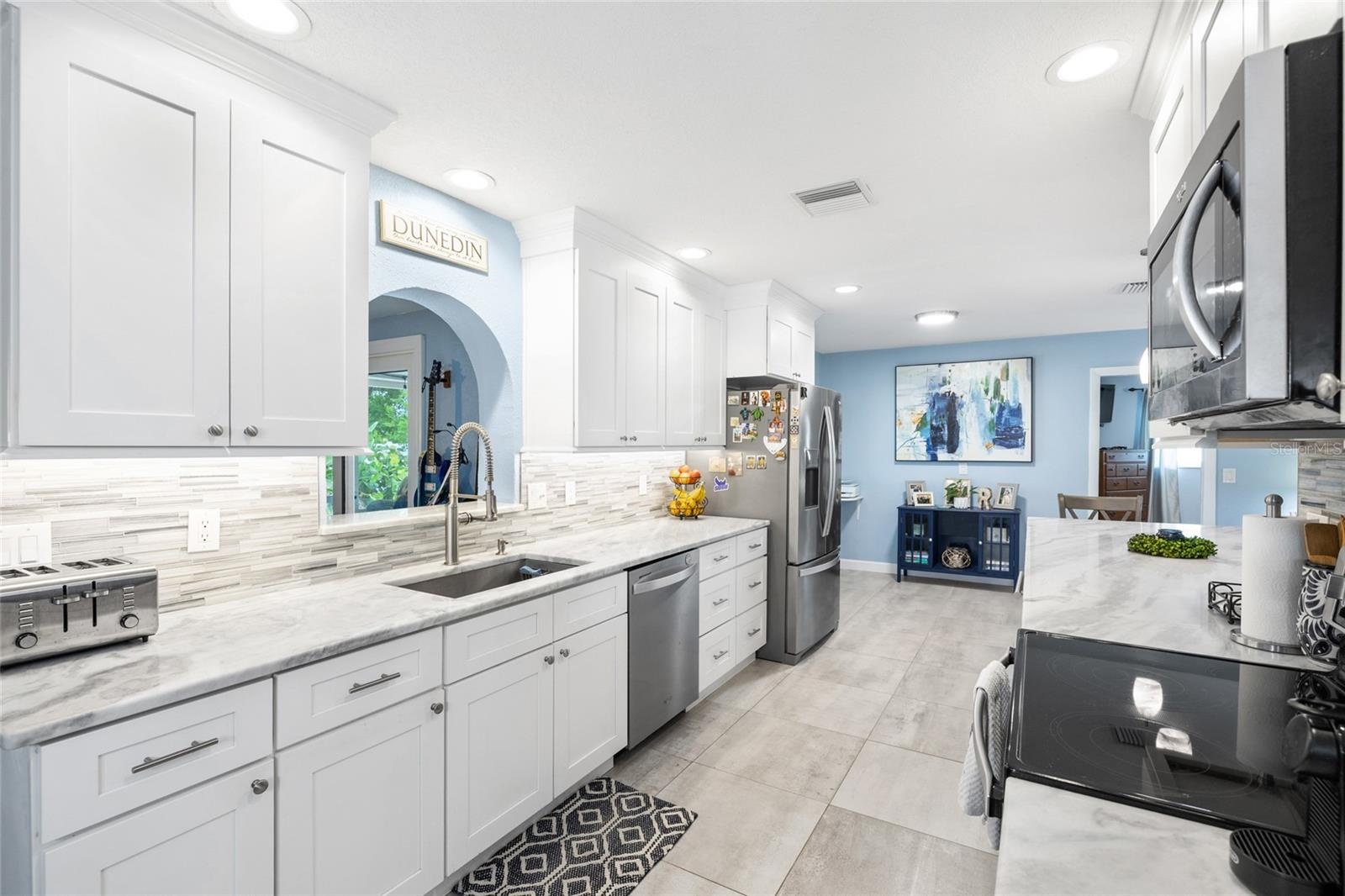 Kitchen with Marble Countertops