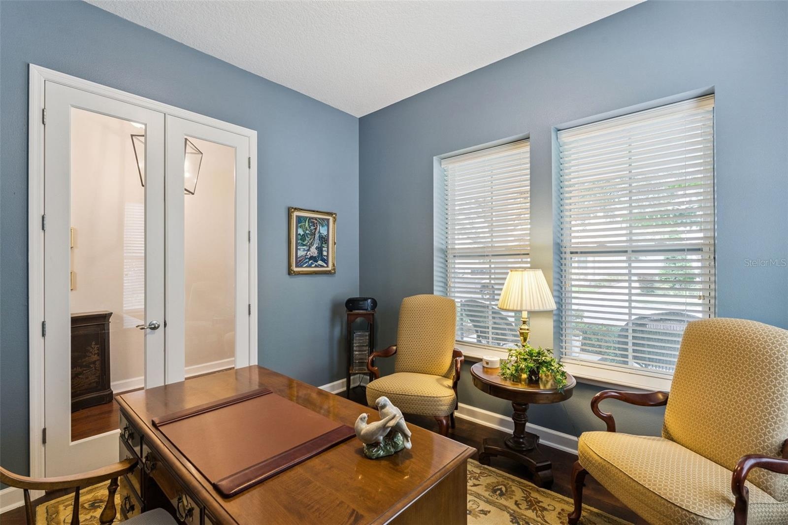 Den/Office with Glass French Doors