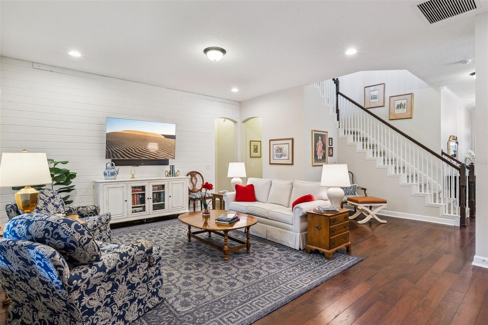 Living Room with Double French Doors to Lanai