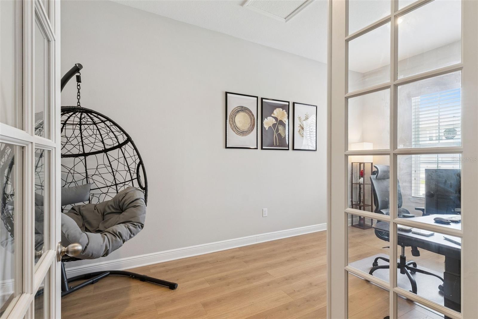 Flex Room with Glass French Doors