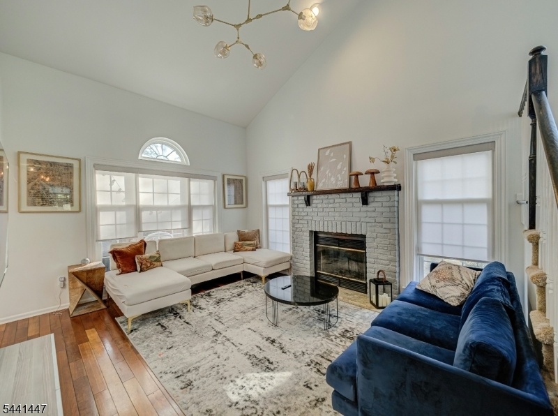 high ceiling family room