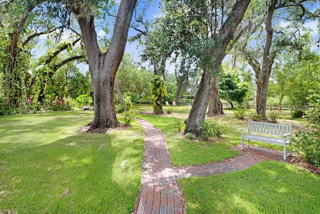 Walking path out to lake area.